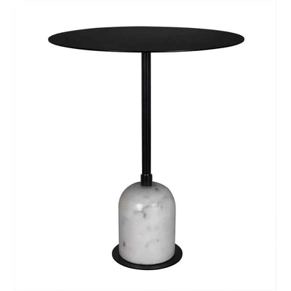 Noir Letitia Black Marble Top Side Table