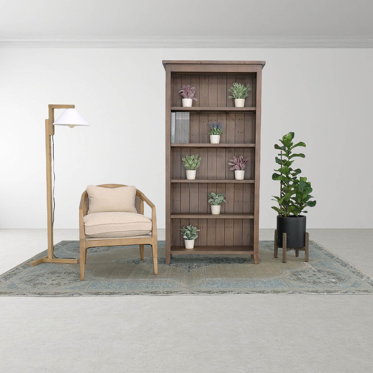 LH Home Letta Wooden Standing Floor Lamp