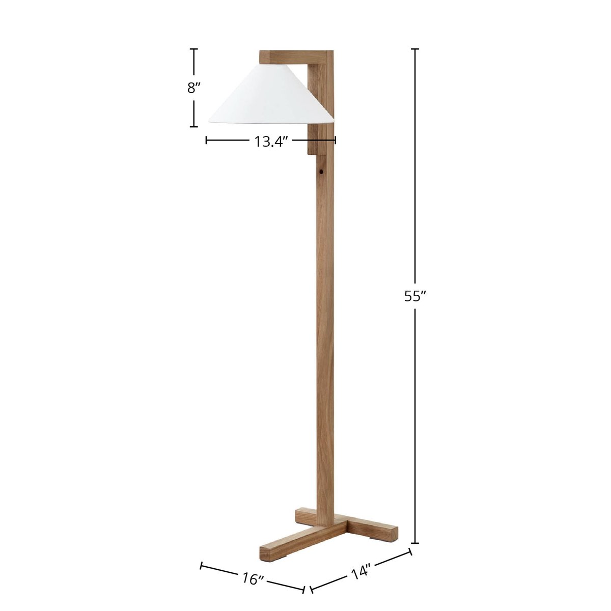 LH Home Letta Wooden Standing Floor Lamp