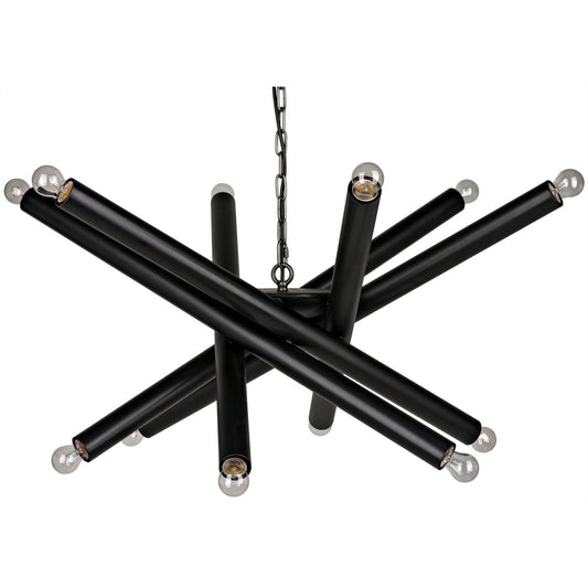 Lex Black Steel Chandelier-Chandeliers-Noir-Sideboards and Things