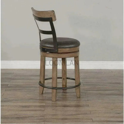 Sunny D Light Brown Round Barrel Pub Table Barstools 5 PC Set