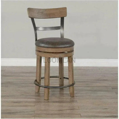 Sunny D Light Brown Round Barrel Pub Table Barstools 5 PC Set