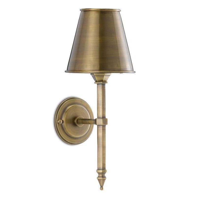 Light Moroccan Antique Brass Wollaton Wall Sconce Wall Sconces Sideboards and Things By Currey & Co