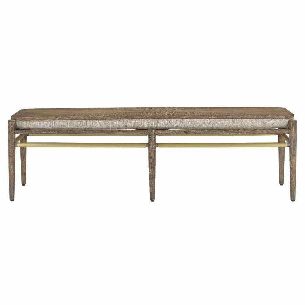 Light Pepper Brushed Brass Visby Calcutta Pepper Bench Bedroom Benches Sideboards and Things By Currey & Co