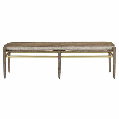 Light Pepper Brushed Brass Visby Calcutta Pepper Bench Bedroom Benches Sideboards and Things By Currey & Co