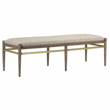 Light Pepper Brushed Brass Visby Calcutta Pepper Bench Bedroom Benches Sideboards and Things By Currey & Co