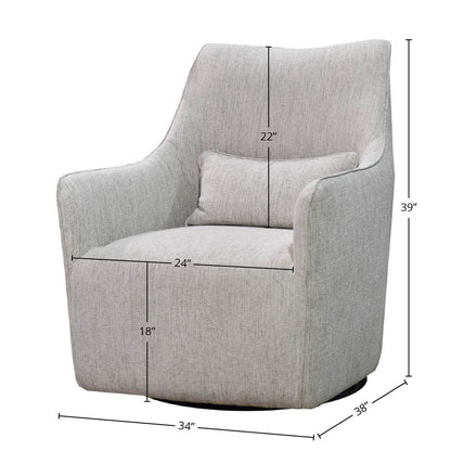 LH Home Lilith Fabric Swivel Club Chair