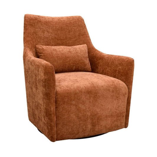LH Home Lilith Fabric Swivel Club Chair