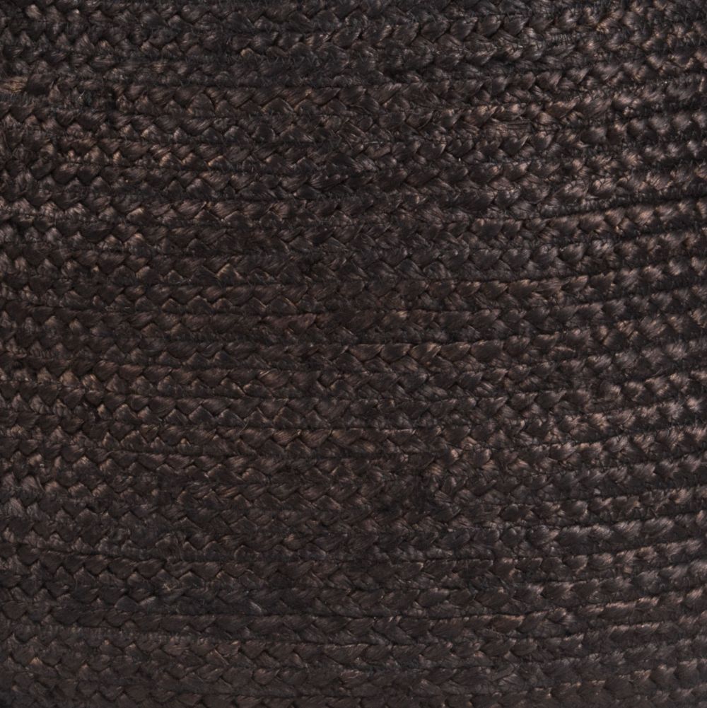 Zuo Modern Lillian Braided Jute Black Ottoman