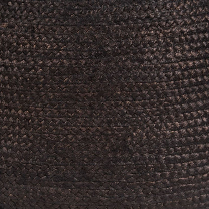 Zuo Modern Lillian Braided Jute Black Ottoman