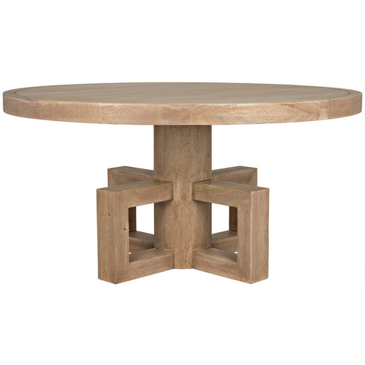 Lima Wood Round Dining Table-Dining Tables-Noir-Sideboards and Things