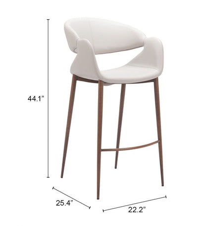 Zuo Modern Limay Faux Leather Barstool Beige & Walnut