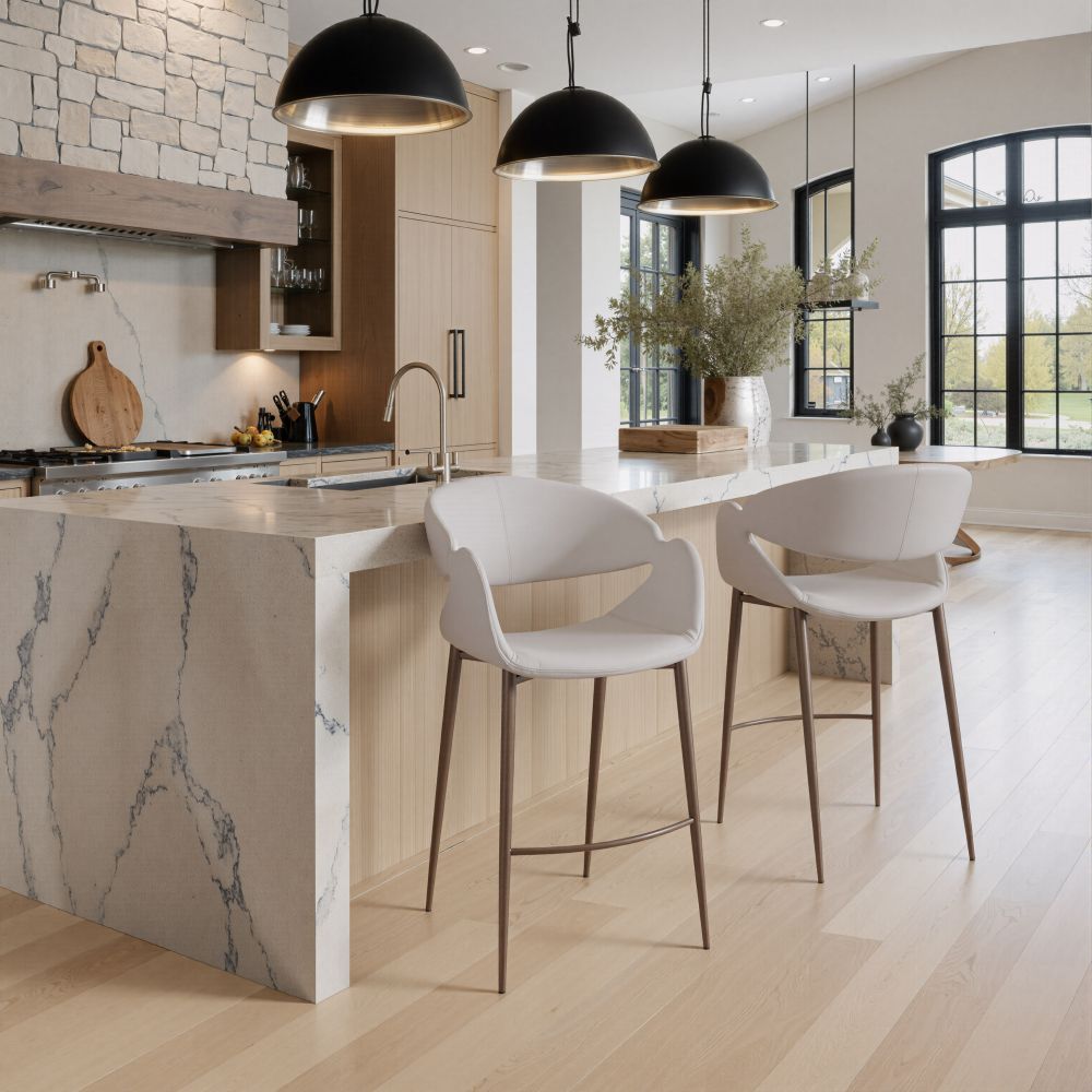 Zuo Modern Limay Faux Leather Counter Stool