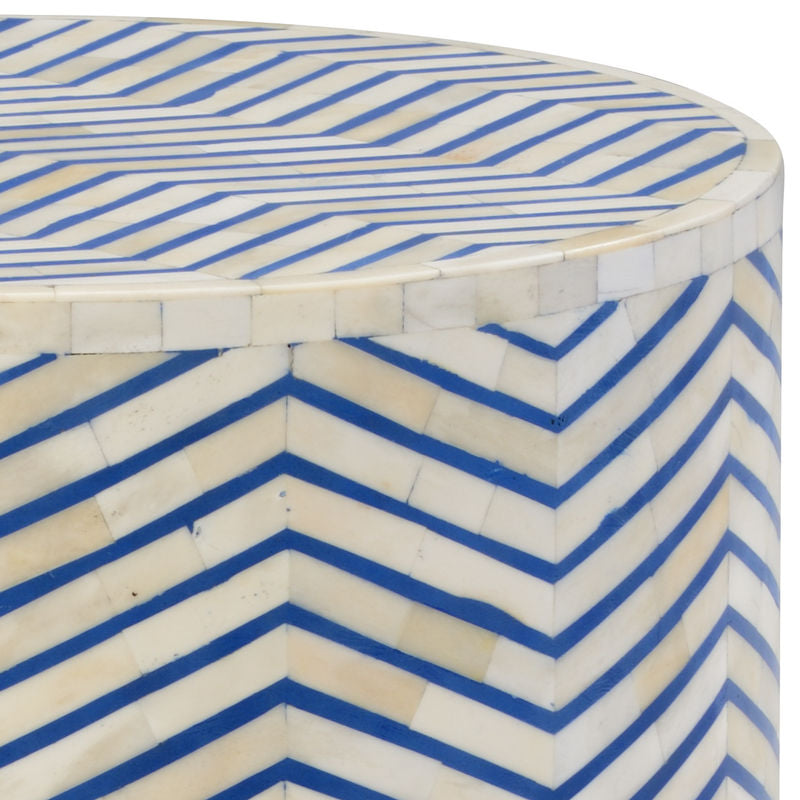 Chelsea House Lincoln Bone Inlay Over Wooden Side Table