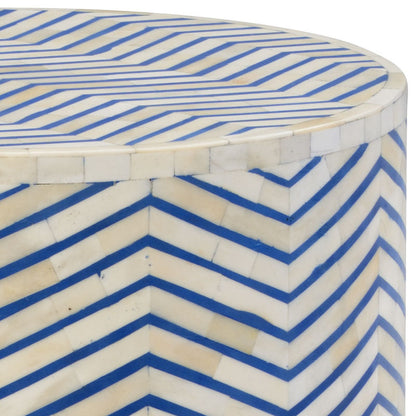 Chelsea House Lincoln Bone Inlay Over Wooden Side Table
