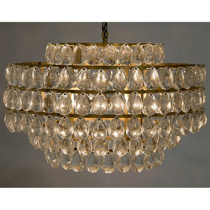 Linden Metal & Crystal Chandelier Antique Brass