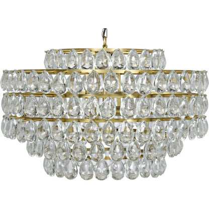 Linden Metal & Crystal Chandelier Antique Brass