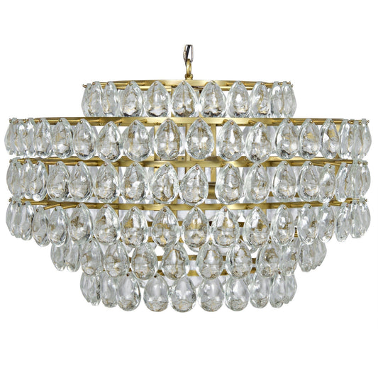 Linden Metal and Crystal Chandelier With Antique Brass-Chandeliers-Noir-Sideboards and Things