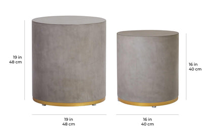 Linea Ring Accent Table Set - Gold Outdoor End Tables-Outdoor Side Tables-Seasonal Living-Sideboards and Things