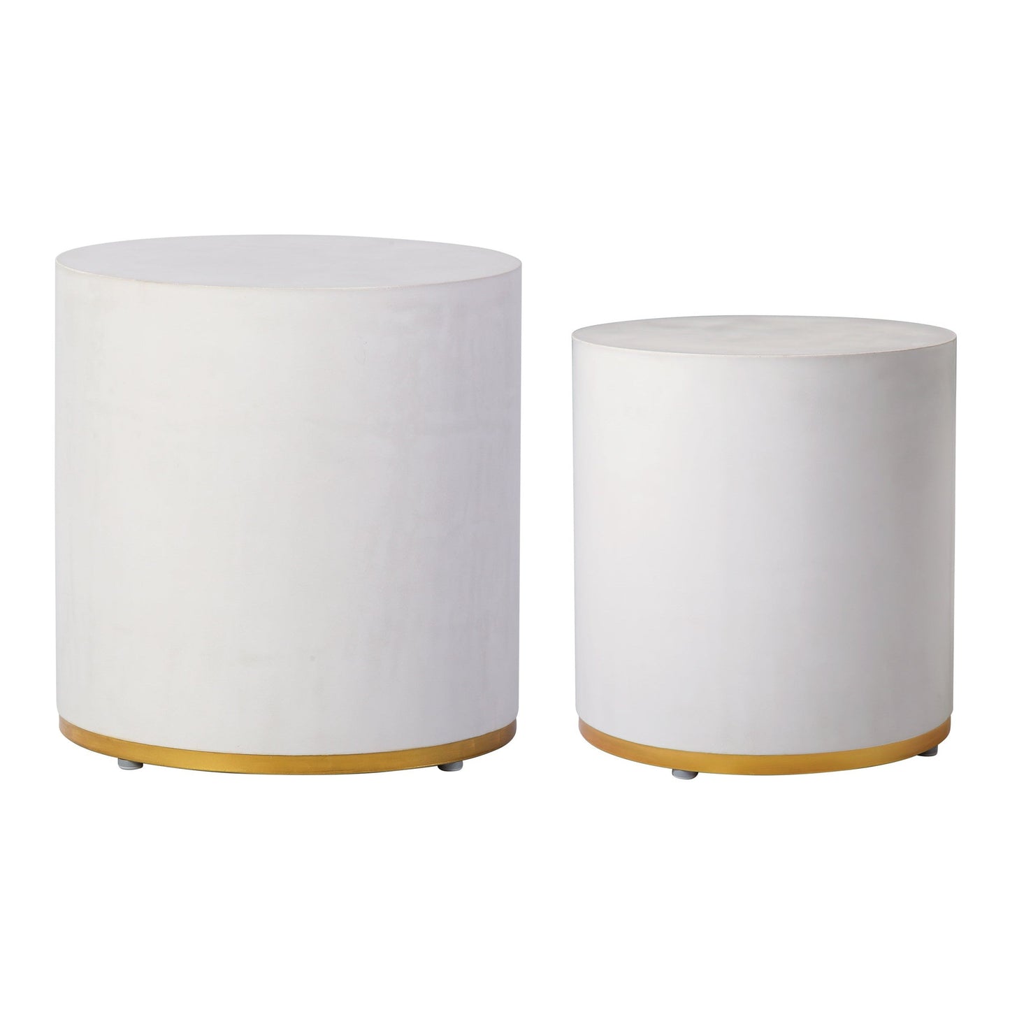 Linea Ring Accent Table Set - White Outdoor End Tables-Outdoor Side Tables-Seasonal Living-Sideboards and Things