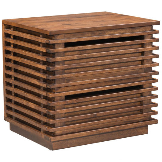 Linea Two Drawers Wood Nightstand