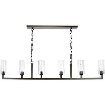Linear Six Lights Metal Chandelier
