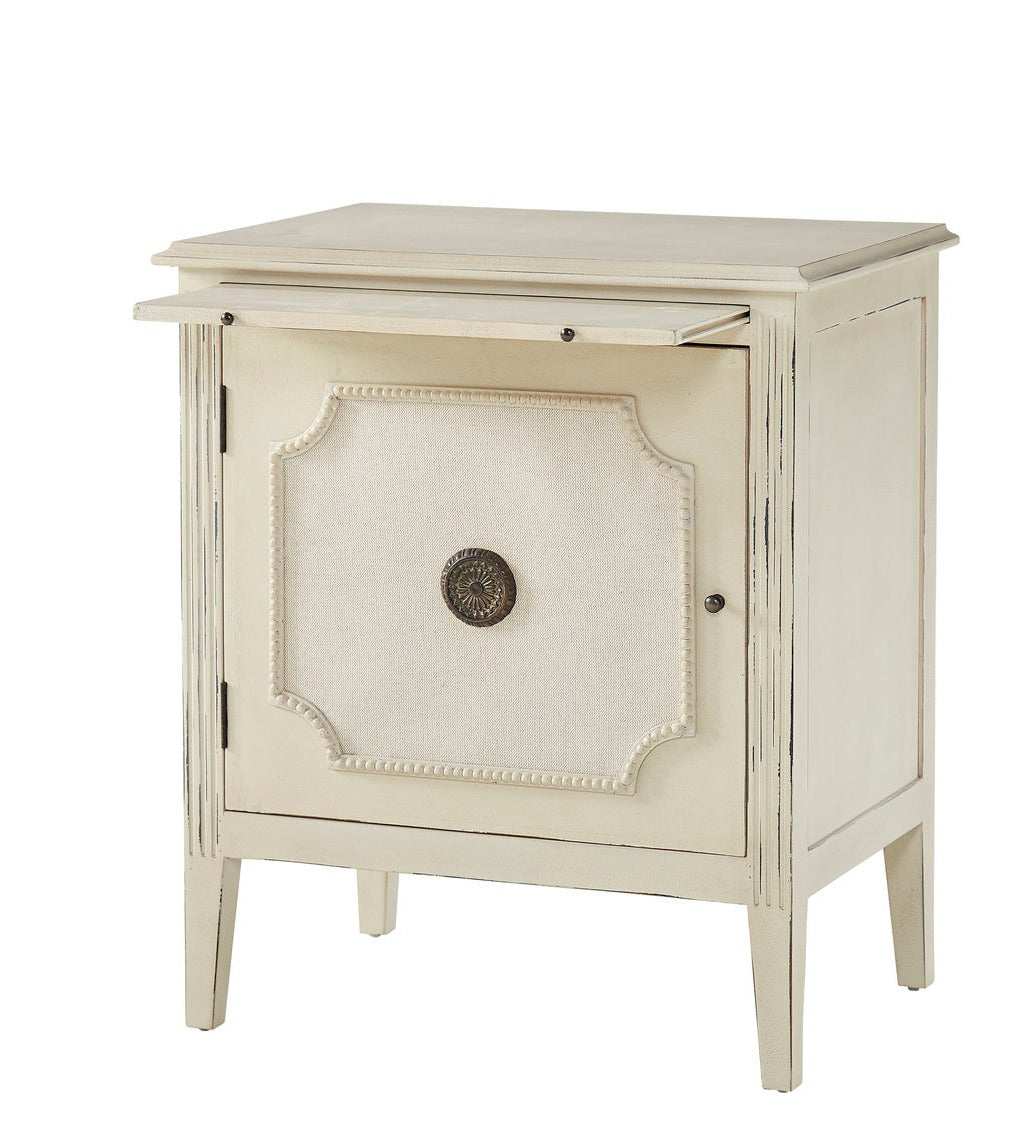 Linen & Beaded Front End Table-Side Tables-Furniture Classics-Sideboards and Things