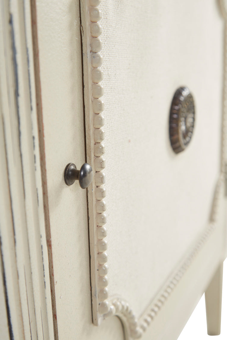 Linen & Beaded Front End Table-Side Tables-Furniture Classics-Sideboards and Things