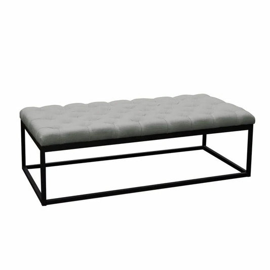 Linen Tufted Large Bedroom Bench in Grey Bedroom Benches Sideboards and Things  By Diamond Sofa