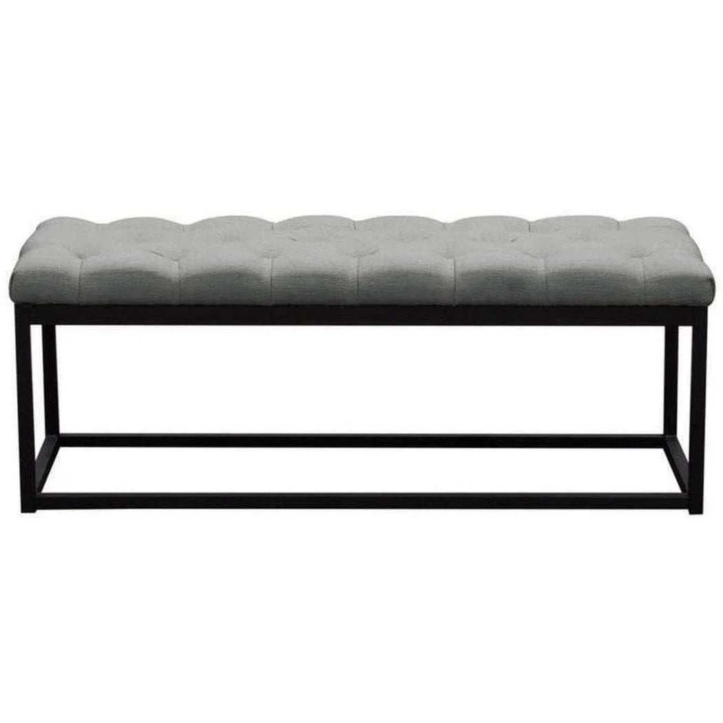 Linen Tufted Small Bedroom Bench in Grey Bedroom Benches Sideboards and Things  By Diamond Sofa