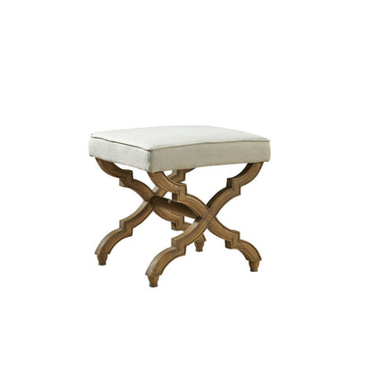 Furniture Classics Linen and Oak Foot Stool
