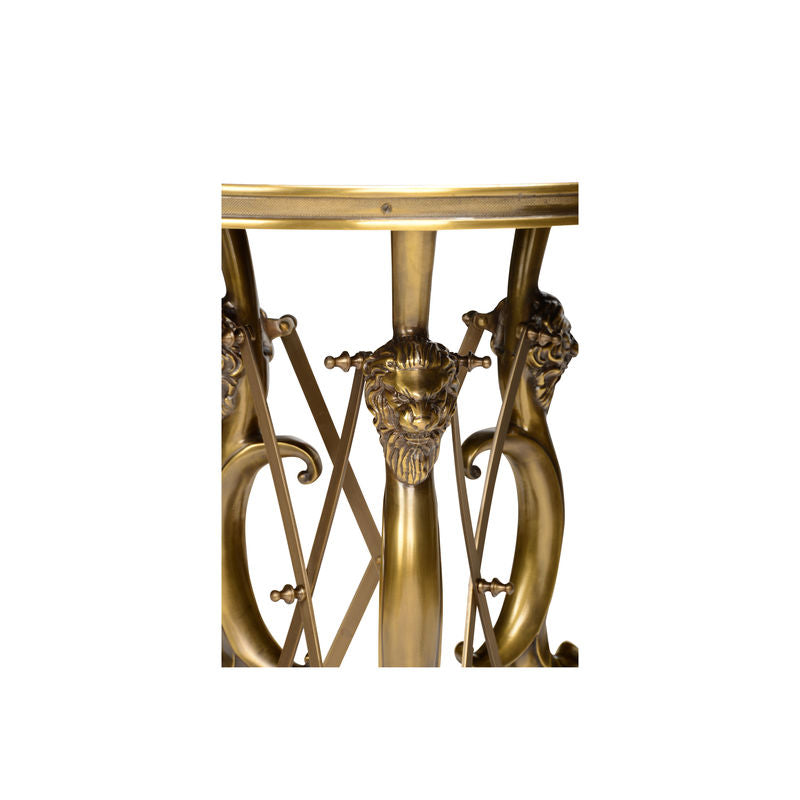 Lion In The Library Brass Framed Side Table-Side Tables-Wildwood-LOOMLAN