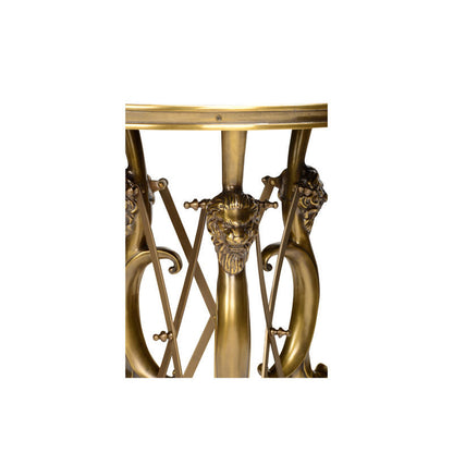 Lion In The Library Brass Framed Side Table-Side Tables-Wildwood-LOOMLAN