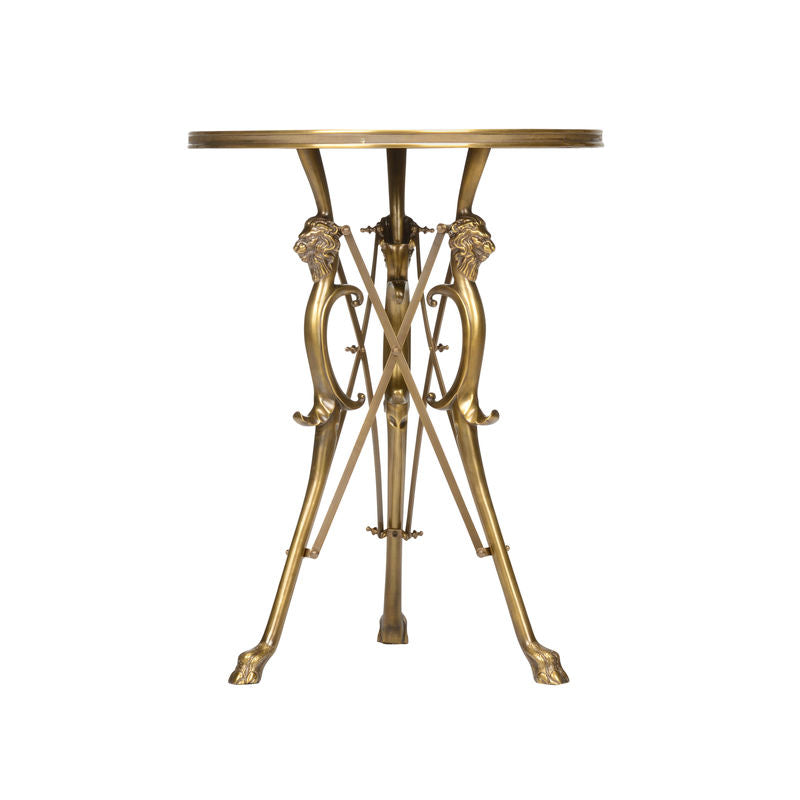 Lion In The Library Brass Framed Side Table-Side Tables-Wildwood-LOOMLAN