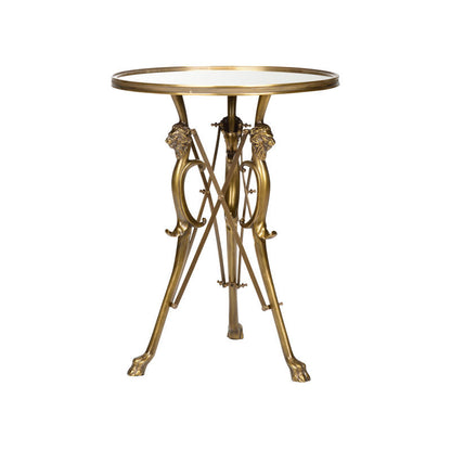 Lion In The Library Brass Framed Side Table-Side Tables-Wildwood-LOOMLAN