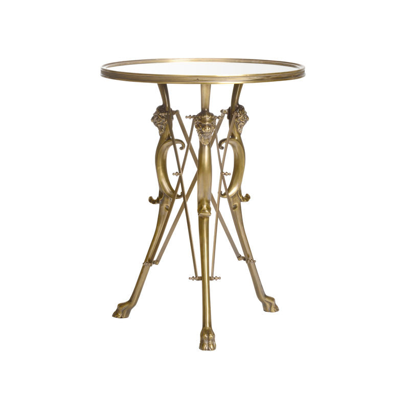 Lion In The Library Brass Framed Side Table-Side Tables-Wildwood-LOOMLAN