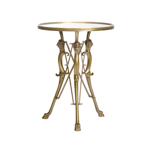 Wildwood Lion In The Library Brass Framed Side Table