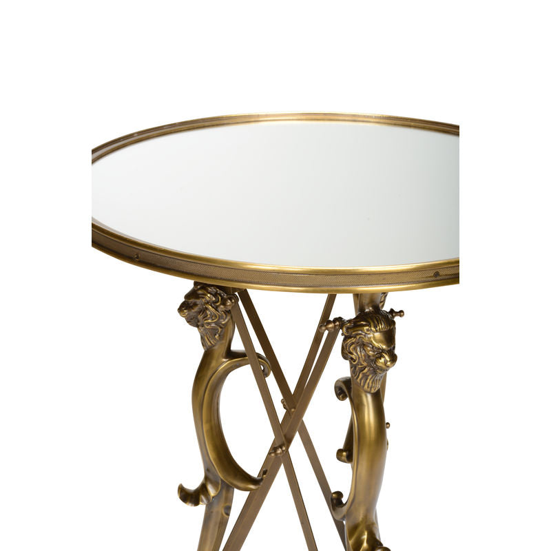 Lion In The Library Brass Framed Side Table-Side Tables-Wildwood-LOOMLAN