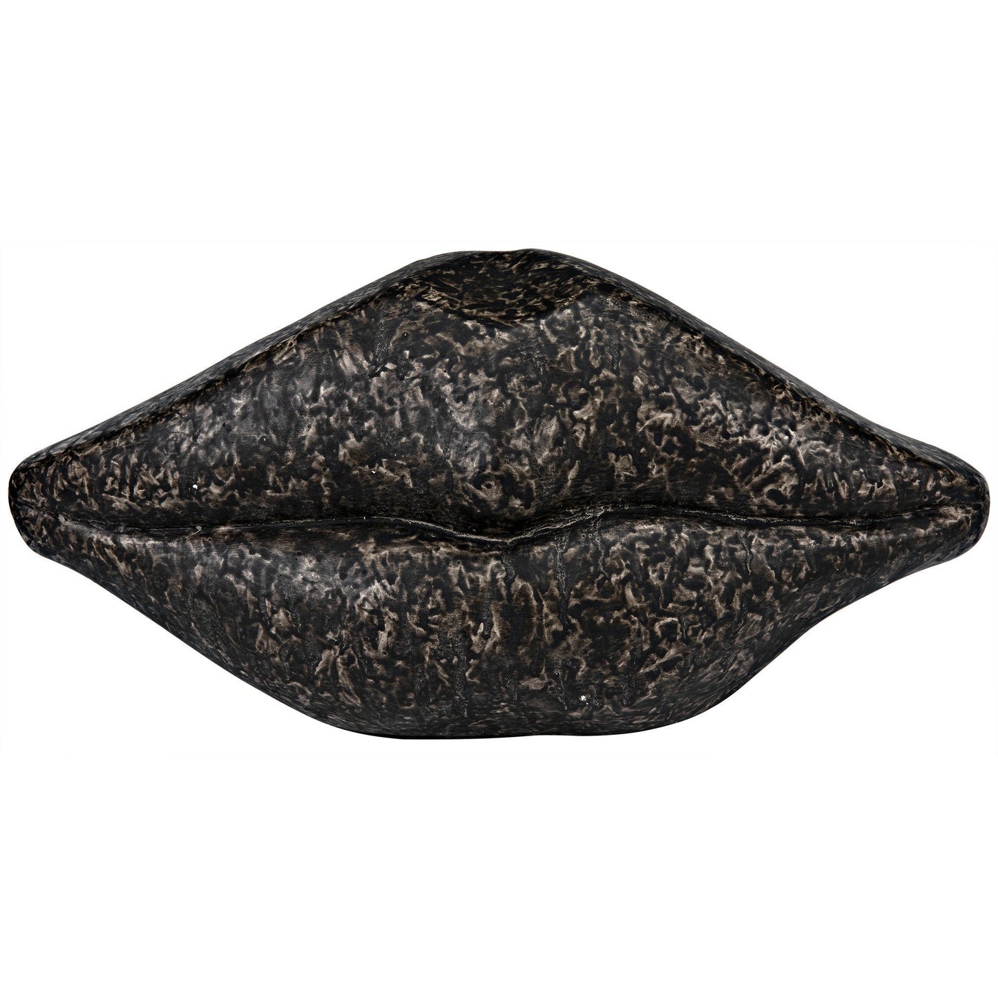 Lips Black Fiber Cement Sculpture-Statues & Sculptures-Noir-Sideboards and Things