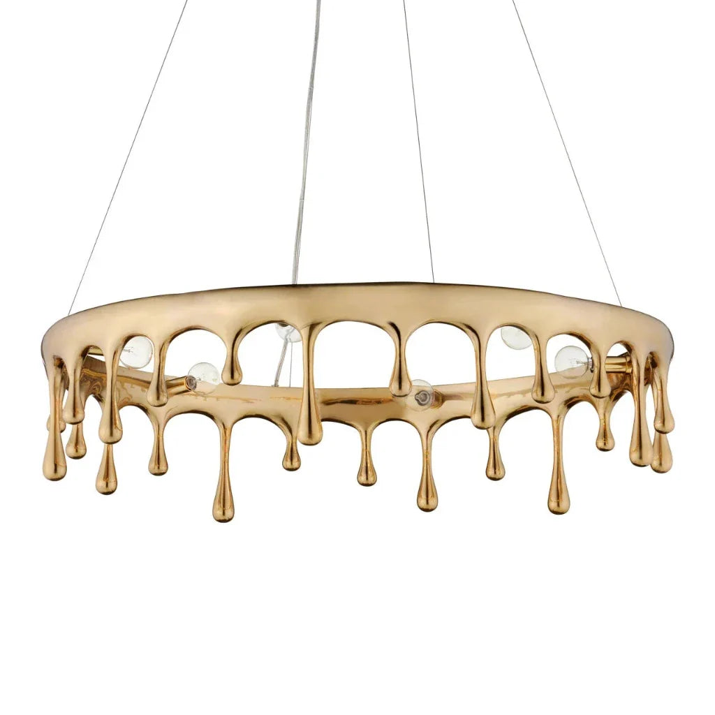 Liquid Brass Framed Gold Chandelier