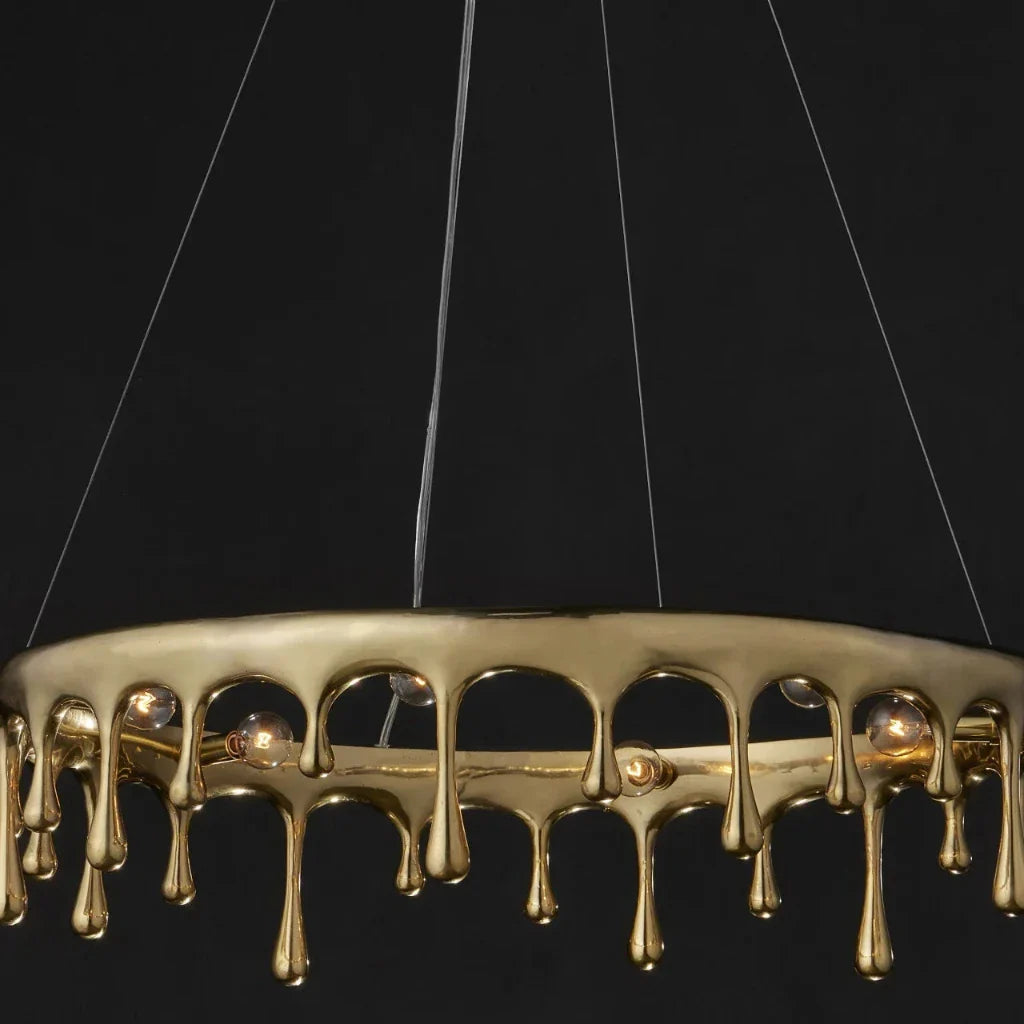 Liquid Brass Framed Gold Chandelier