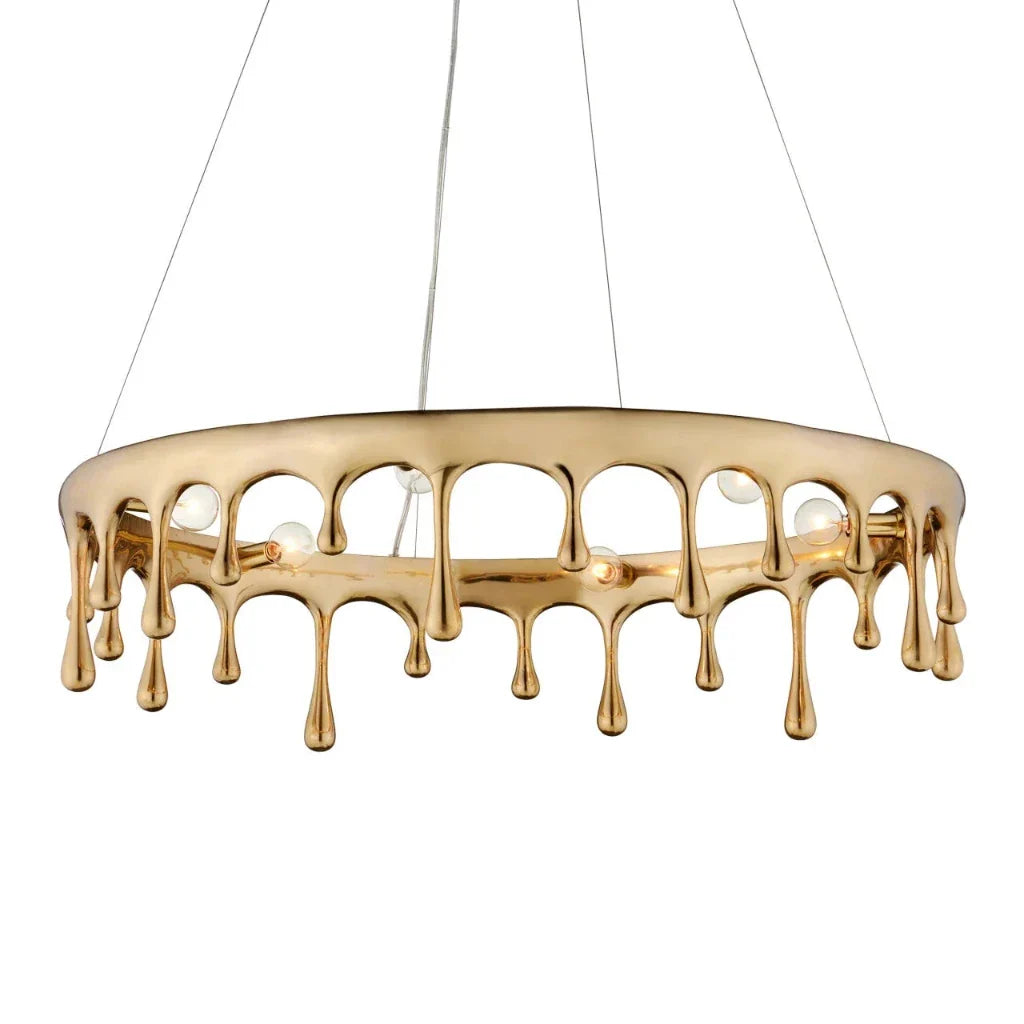 Liquid Brass Framed Gold Chandelier