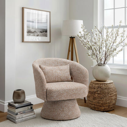 Zuo Modern Liva Shearling Fabric Swivel Club Chair