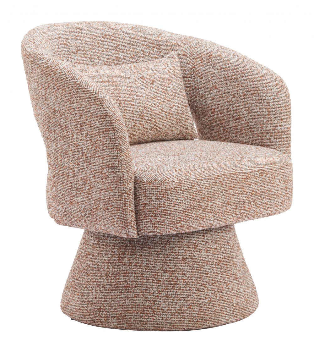 Zuo Modern Liva Shearling Fabric Swivel Club Chair