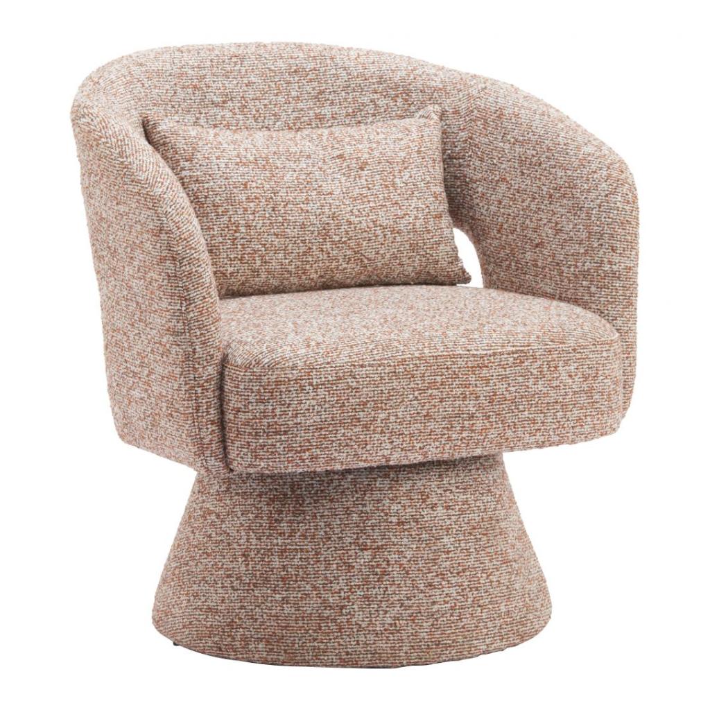 Zuo Modern Liva Shearling Fabric Swivel Club Chair