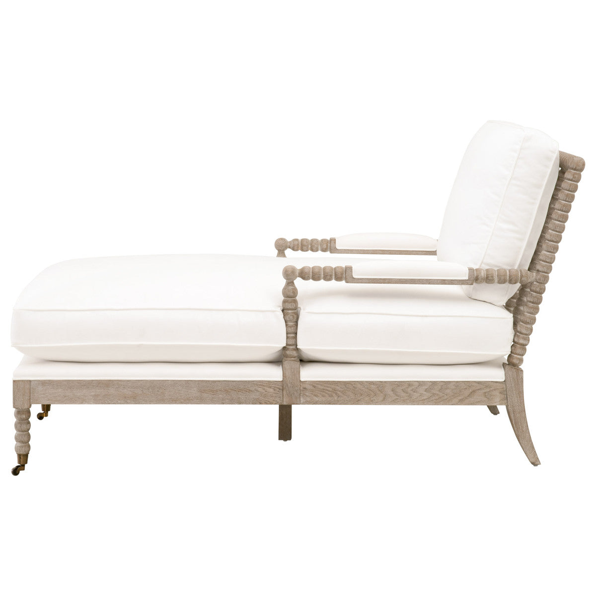 LiveSmart White Performance Fabric Chaise Lounge Living Room-Chaises-Essentials For Living-Sideboards and Things