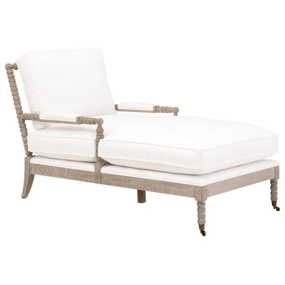 LiveSmart White Performance Fabric Chaise Lounge Living Room-Chaises-Essentials For Living-Sideboards and Things