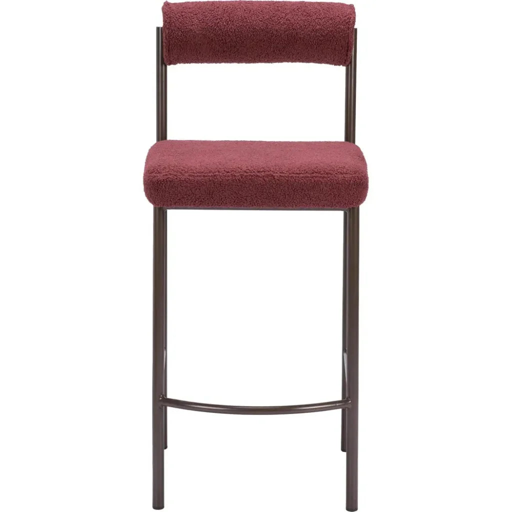 Livorno Counter Stool 2PC Red & Bronze - LOOMLAN - Zuo Modern - Counter Stools
