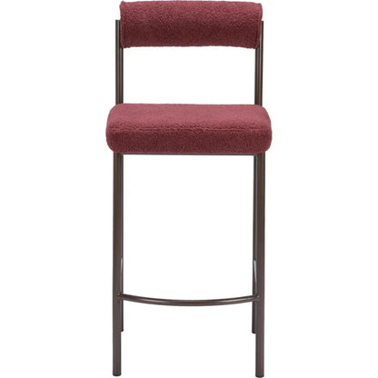 Livorno Counter Stool 2PC Red & Bronze - LOOMLAN - Zuo Modern - Counter Stools