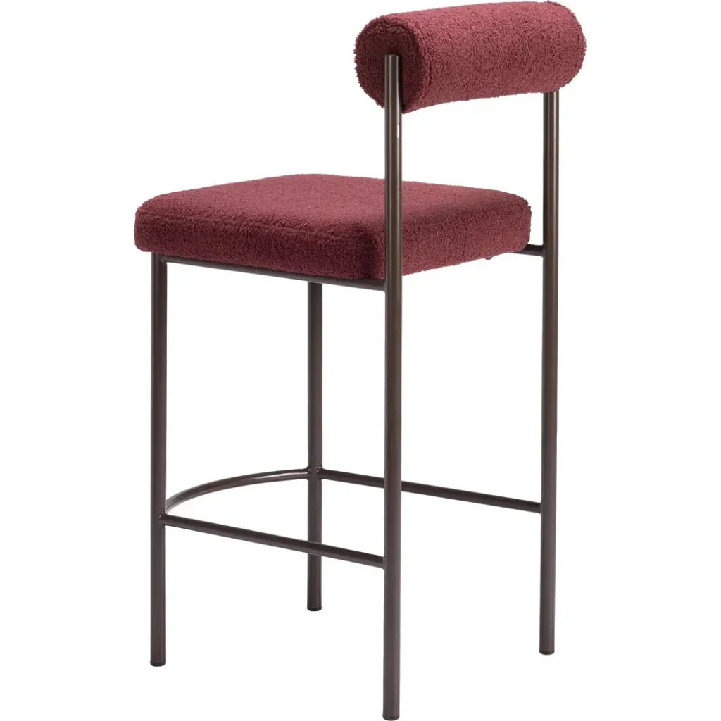 Livorno Counter Stool 2PC Red & Bronze - LOOMLAN - Zuo Modern - Counter Stools